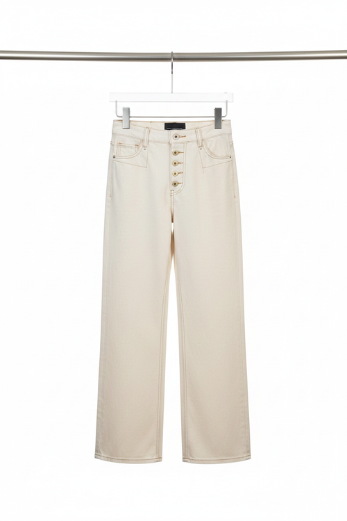 Cream jeans front